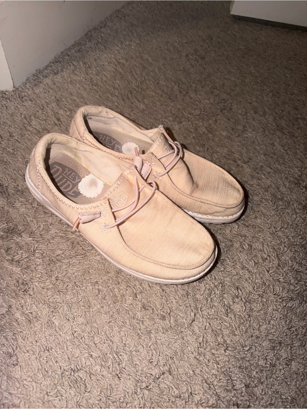 Hey Dude Women's Light Pink Canvas Slip-Ons